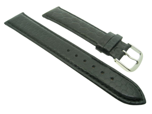 Schwarzes Uhrenarmband Leder Seeschlange frei